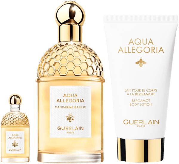 Guerlain Aqua Allegoria Mandarine Basilic Set = EdT Nat. Spray 125 ml + Body Lotion 75 ml + Miniatur 7 5 ml