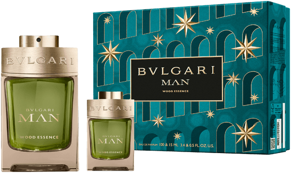 Bvlgari Man Wood Essence Set = EdP Nat. Spray 100 ml + EdP Nat. Spray 15 ml