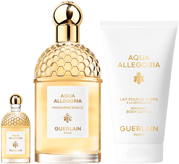 Guerlain Aqua Allegoria Mandarine Basilic Set = EdT Nat Spray 125 ml + Body Lotion + Miniatur