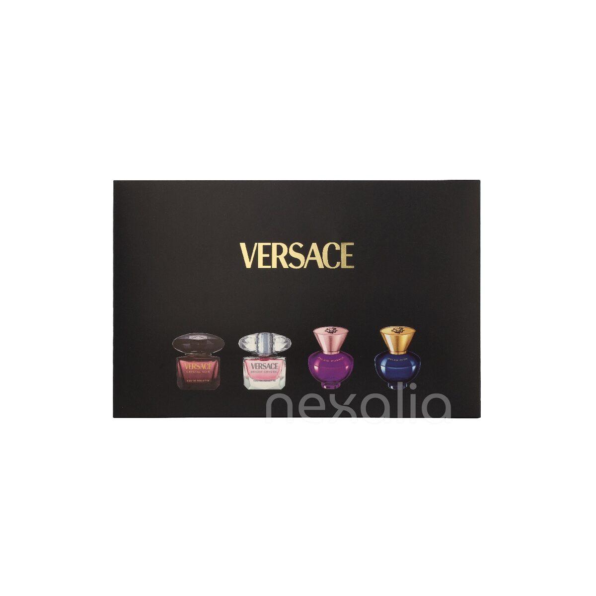 Versace Miniatures Set Women 4x5ml - Crystal Noir Edt/Bright Crystal Edt/Dylan Purple Edp/Dylan Blue Edp 20 ml