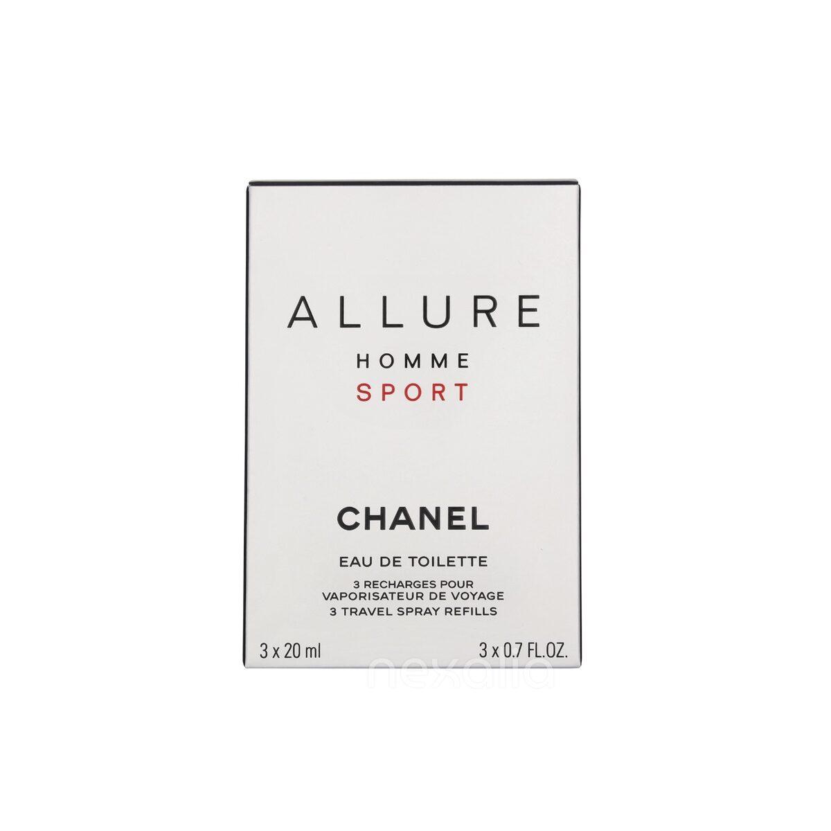 Chanel Allure Homme Sport Giftset 3x Edt Travel Spray Refill 20Ml - Twist and Spray 60 ml