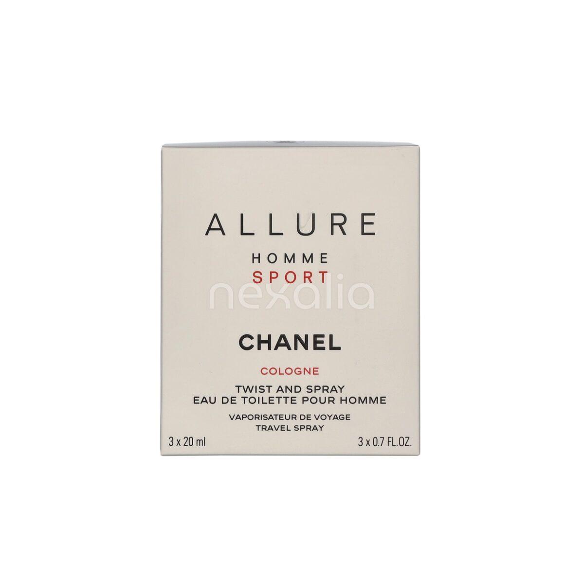 Chanel Allure Homme Sport Giftset Edt Twist and Spray 3 x 20ml, Cologne Travel Spray and 2x Refills 60 ml