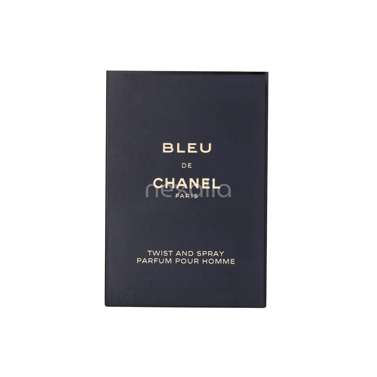 Chanel Bleu De Chanel Pour Homme Giftset 3x Edp Spray Refill 20ml - Twist and Spray - Travel Sprays 60 ml