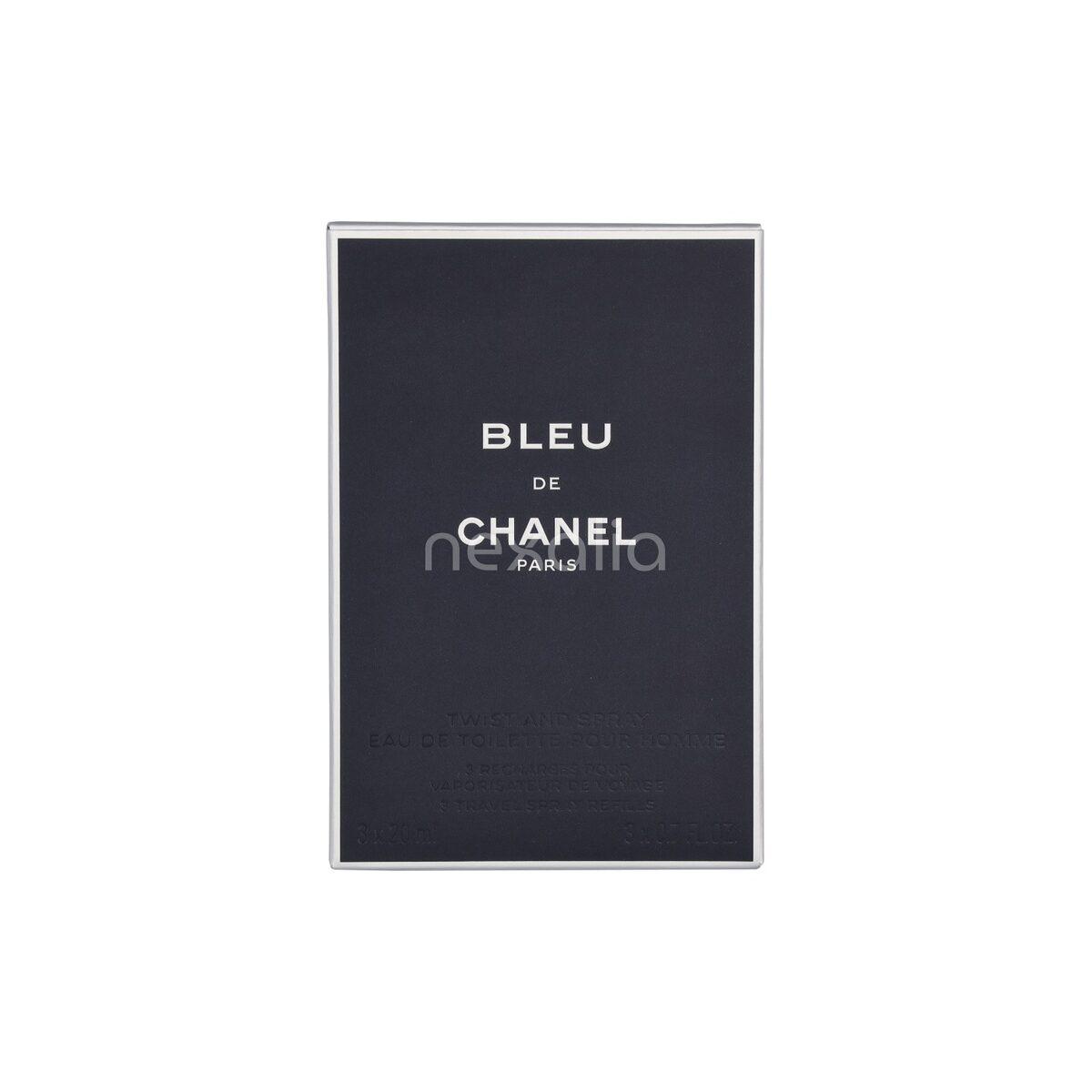 Chanel Bleu De Chanel Pour Homme Giftset 3x Edt Spray Refill 20ml - Twist and Spray - Travel Sprays 60 ml