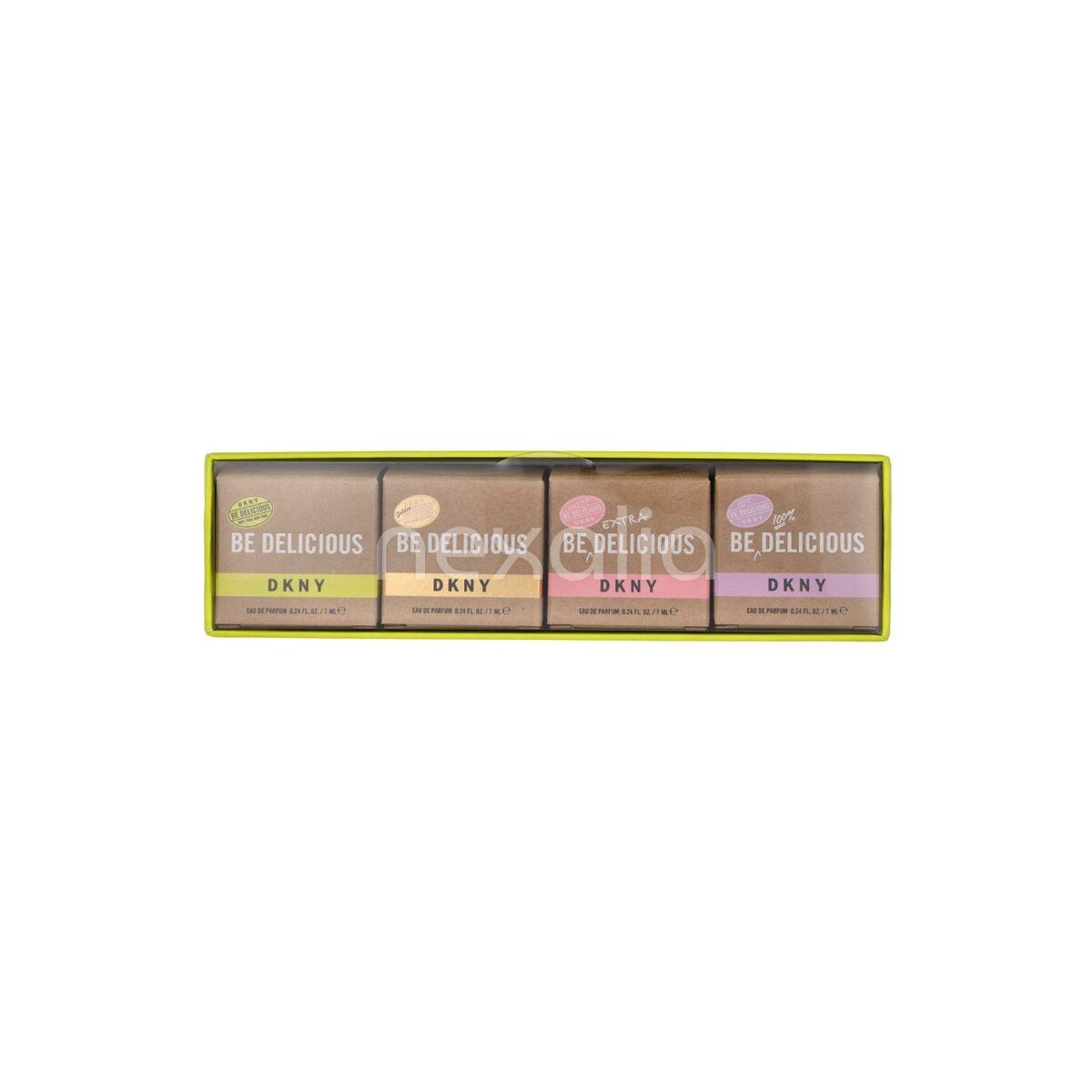 DKNY Be Delicious Women Giftset Edp 7ml/Extra Delicious Edp 7ml/Golden Delicious 7ml/100% Deicious Edp 7ml 28 ml