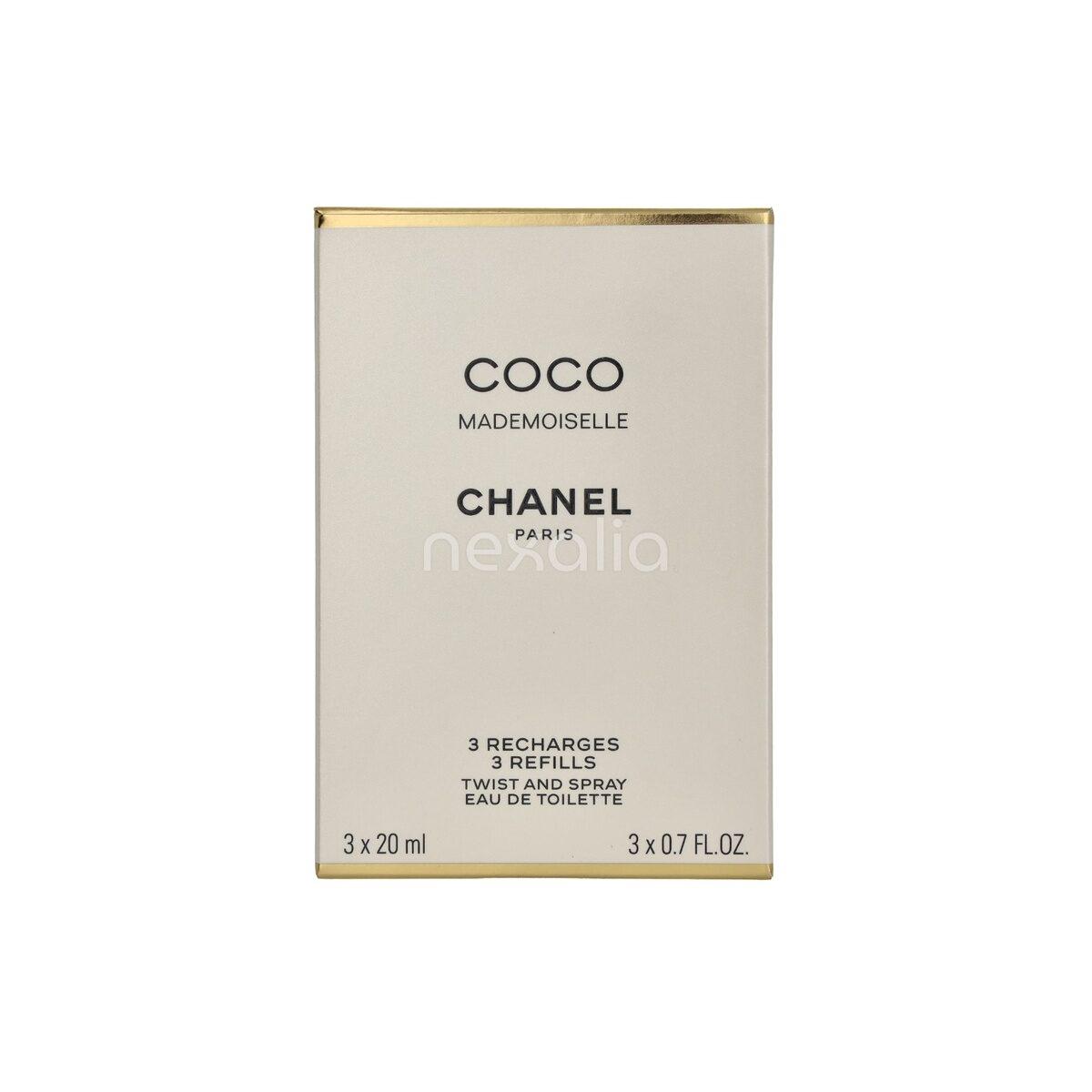 Chanel Coco Mademoiselle Giftset 3x Edt Spray Refill 20Ml - Twist and Spray - Purse Spray 60 ml