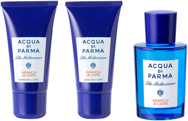 Acqua di Parma Arancia di Capri Gift Set = EdT Spray 75 ml + Hand & Body Wash 40 ml + Hand & Body Lotion 40 ml